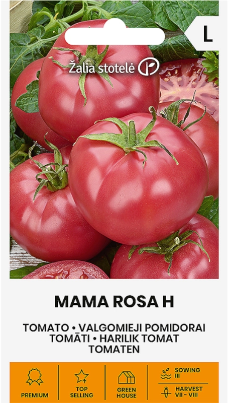 Pomidor Mama Rosa H odmiana bardzo plenna owoce typu malinowego o masie do 250 g nasiona 10 szt. Žalia stotelė sklep rajogrodnika
